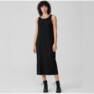 Eileen Fisher Stretch Jersey Knit Tank Dress Midi Tencel Women's Small